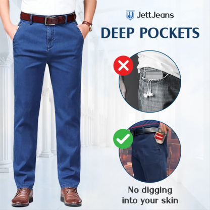 JettJeans3 - Men's Classic Straight Fit Stretch Jeans