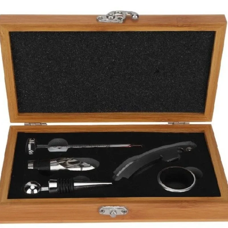 Red Wine Tool Bamboo and Wood Box Set Gift Wine Bottle Opener Set Kitchen Gadgets Wine Accessories