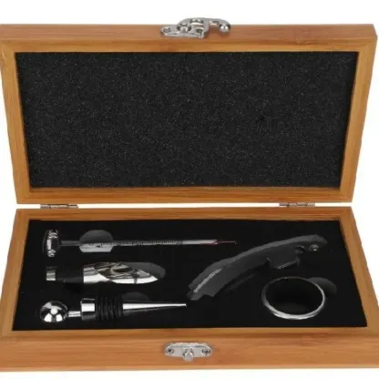 Red Wine Tool Bamboo and Wood Box Set Gift Wine Bottle Opener Set Kitchen Gadgets Wine Accessories