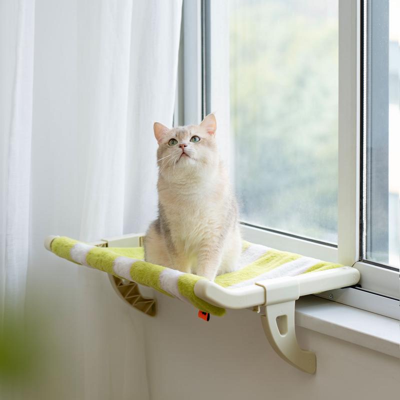 Cat Window Perch — Adjustable window/bedside cat hammock with removable covers.