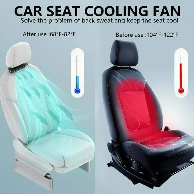 🌊2025 Summer Hot Sale🔥USB Plug-in Dual Turbo High Wind Power Interior Rear Pillow Car Fan