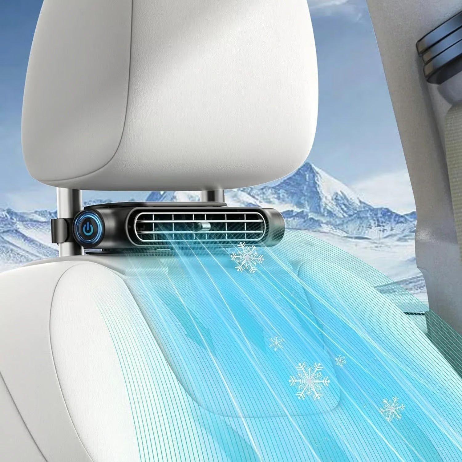 🌊2025 Summer Hot Sale🔥USB Plug-in Dual Turbo High Wind Power Interior Rear Pillow Car Fan