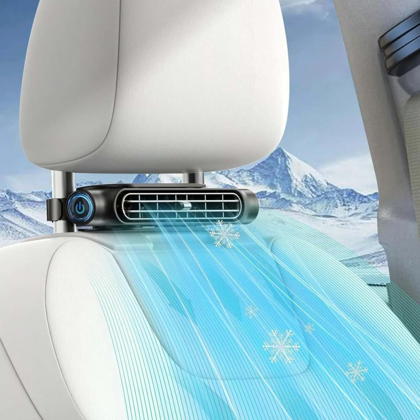 🌊2025 Summer Hot Sale🔥USB Plug-in Dual Turbo High Wind Power Interior Rear Pillow Car Fan