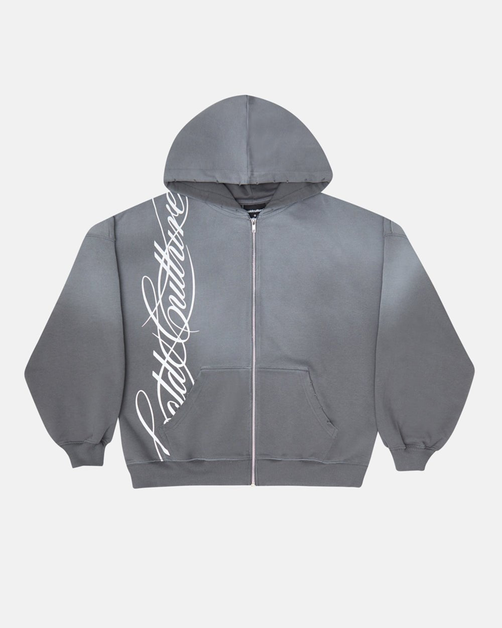 SCRIPT ZIP HOODIE ANTRACITE GREY