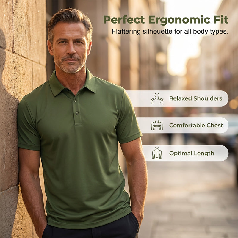 Men's Summer Breathable Collared T-Shirt