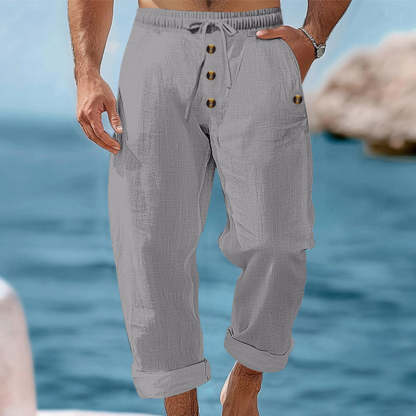 👖 Men's Casual Linen Drawstring Pants – lightweight, breathable & comfortable – with elastic waistband & drawstring – perfect for everyday wear, office & leisure