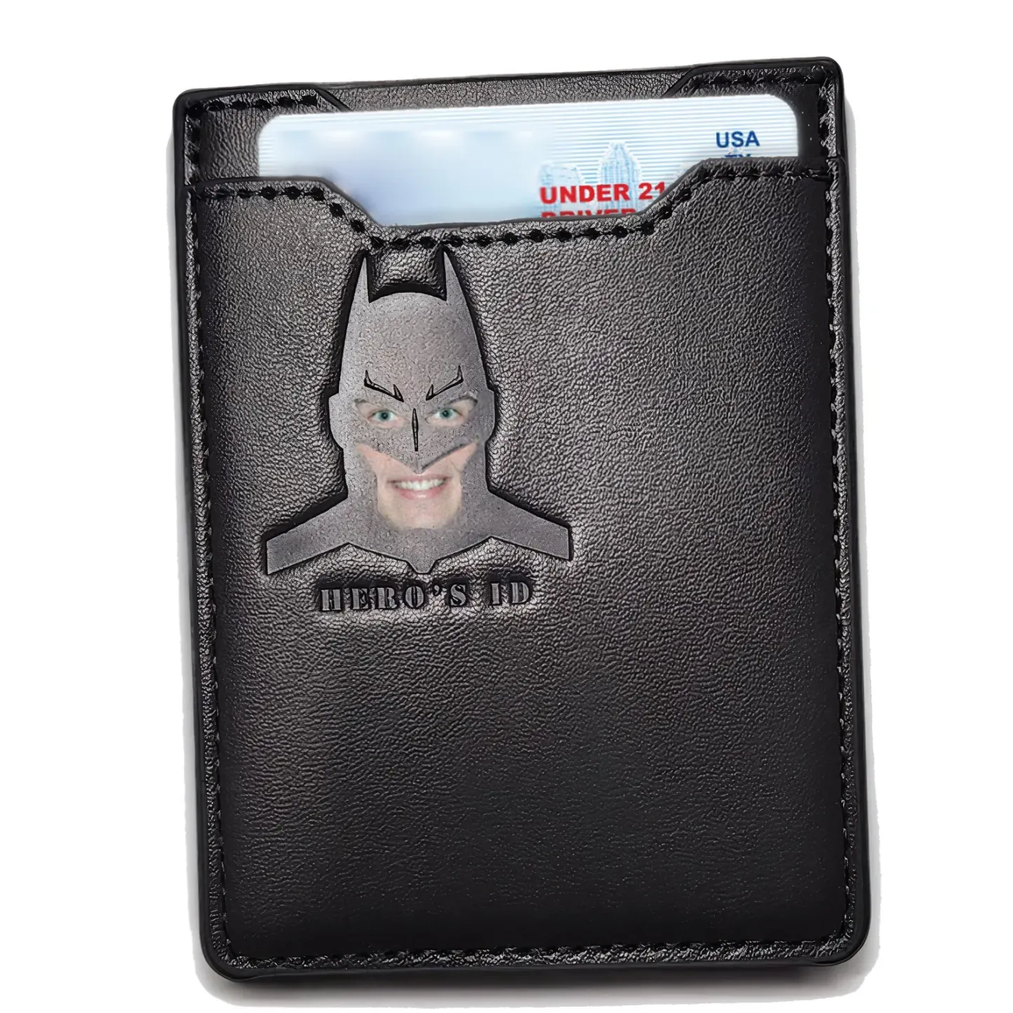 Minimalist Yet Bold – Bat ID RFID-Blocking Leather Wallet for Men