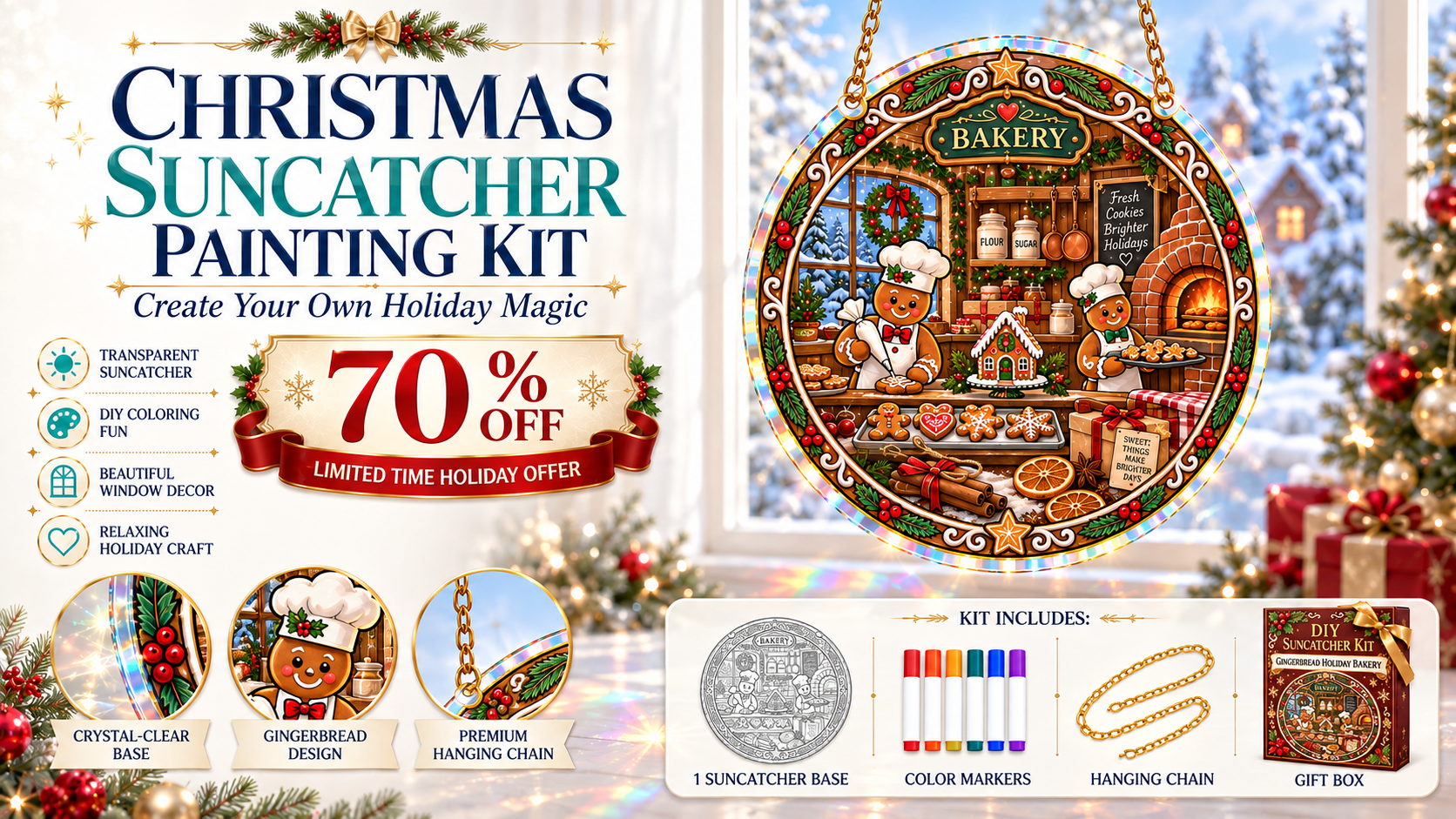 Christmas suncatcher DIY painting kit