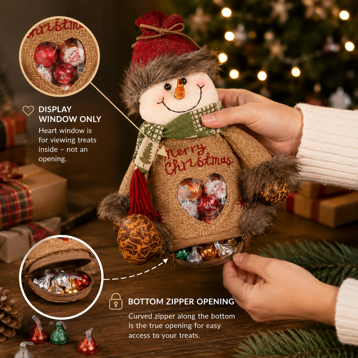 【🎁Last Day 70% OFF】🎉🎅Christmas Gift Bags Zipper Design