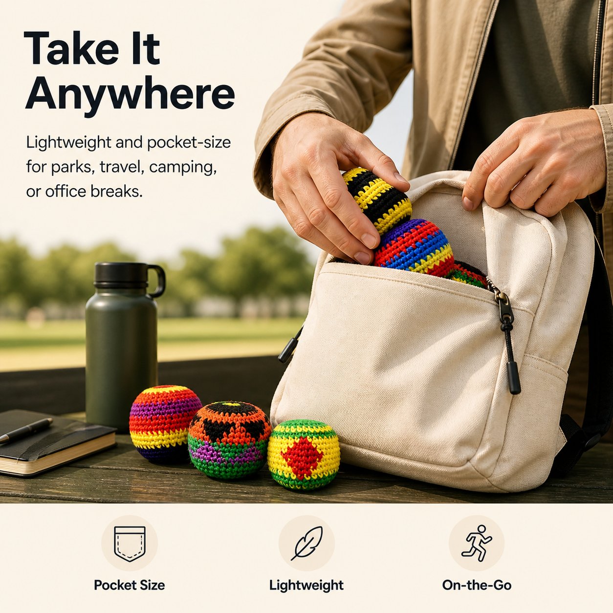 🔥 Summer Sale Up to 70% OFF!🟣6/12/24PCS Knitted Hacky Sack Set