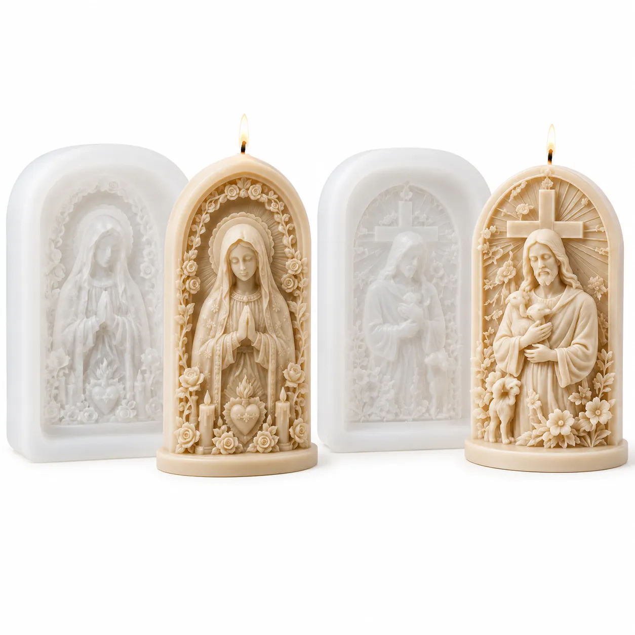 ⏳70% OFF – ✝️ Good Shepherd Jesus 3D Candle Mold Set