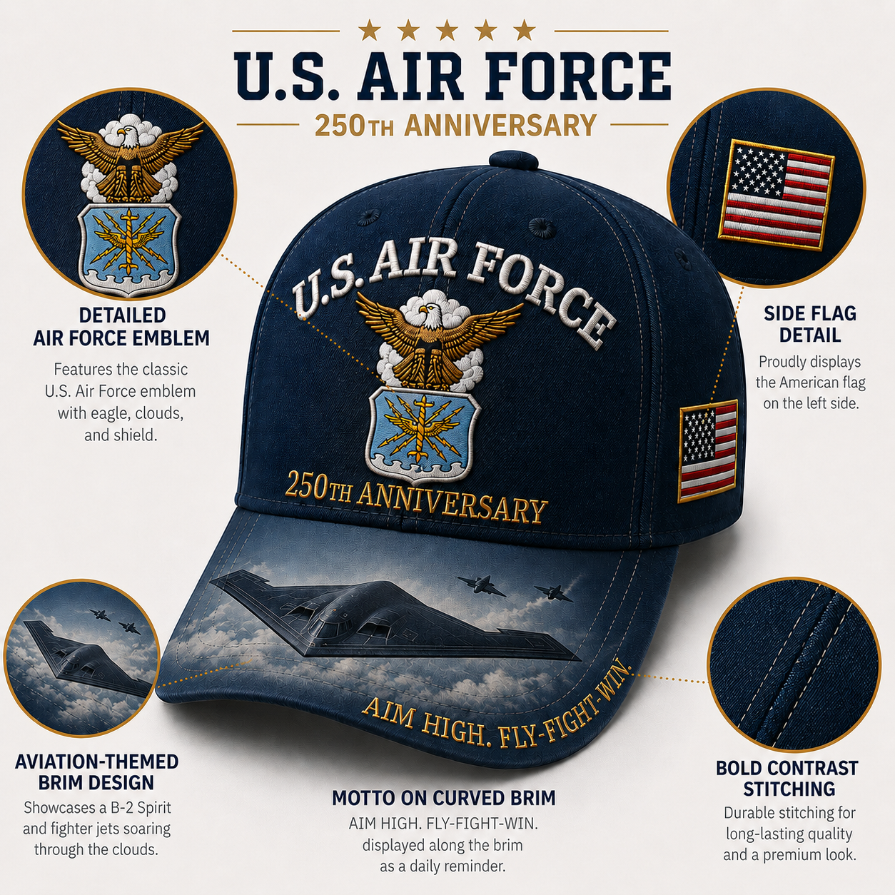 🔥Last Day 70% OFF🔥❤️ U.S. Air Force America's 250th Anniversary Edition Commemorative Cap
