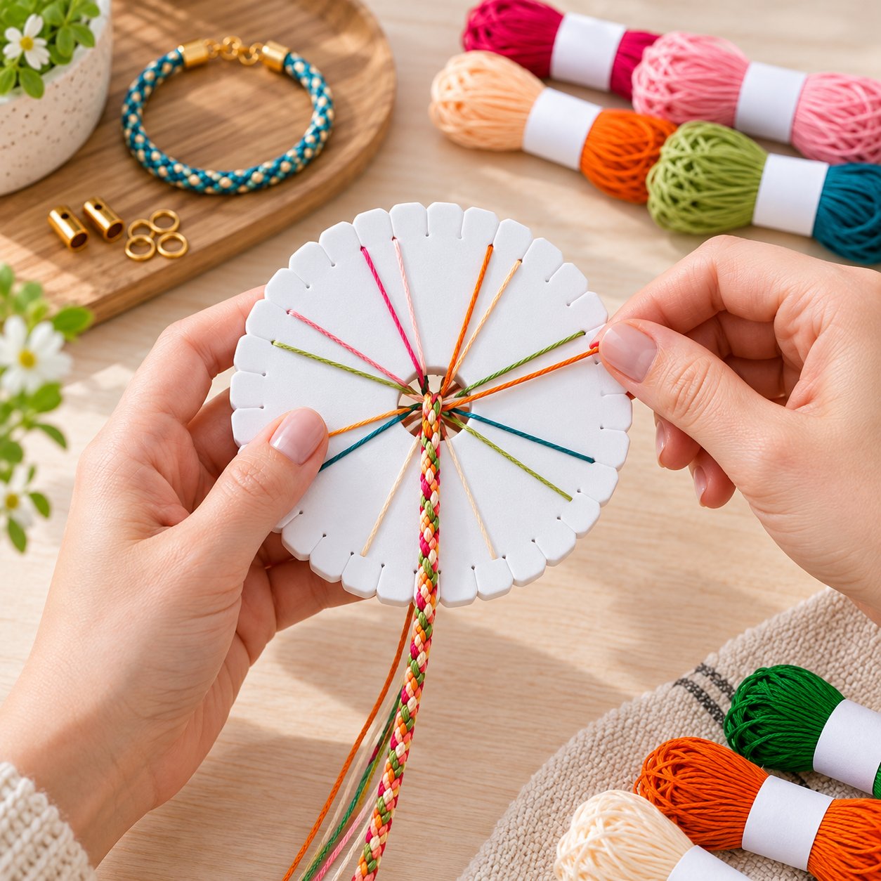 Various Kumihimo bracelet designs