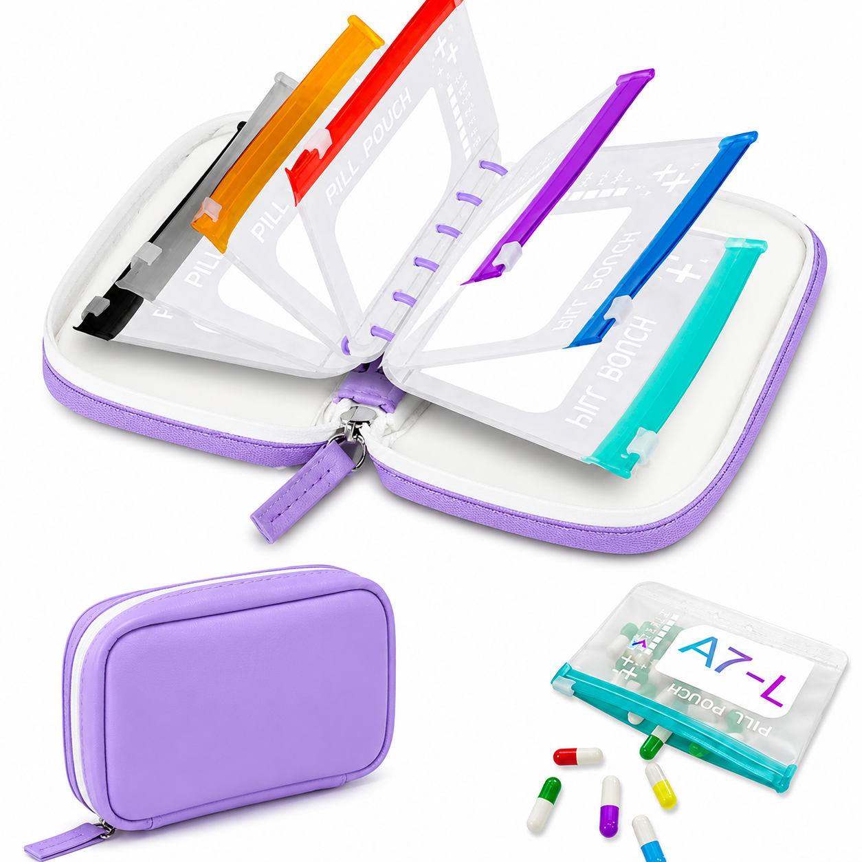 💊A8 Waterproof Pill Pouch Set – 7 to 14 Days of Meds & Vitamins💧Waterproof & Crush-Resistant Shell
