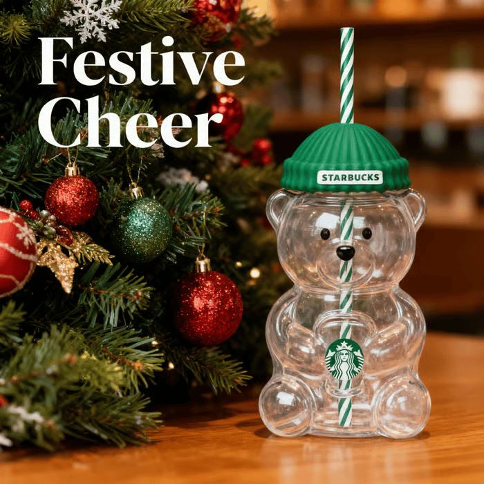 🔥Christmas Hot Sale 70% OFF- 🐻Bearista Glass Straw Cup ✨
