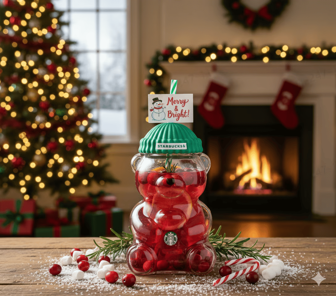 🔥Christmas Hot Sale 70% OFF- 🐻Bearista Glass Straw Cup ✨
