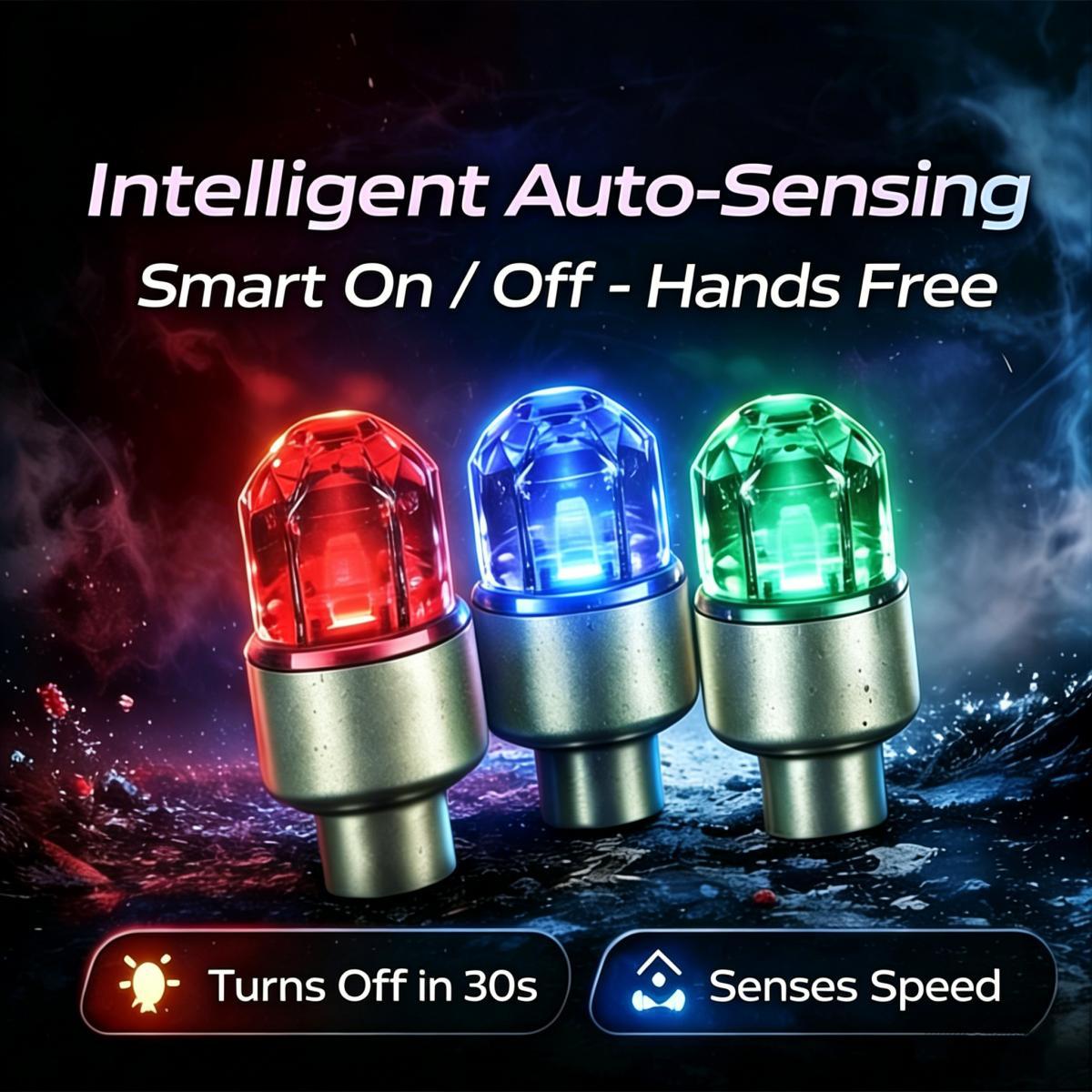 🔥LAST DAY 50% OFF✨ Vibration-Sensitive LED Tire Valve Caps🏎️