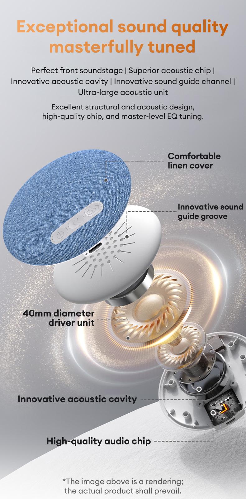 HYUNDAI S1 Ultra-Thin Bluetooth Pillow Speaker with Bluetooth 6.0, Soft Immersive Sound Field, Pillow CD Player for Bedtime Music & Audiobooks, Headphone-Free Sleep Speaker, Compatible with Android & iOS