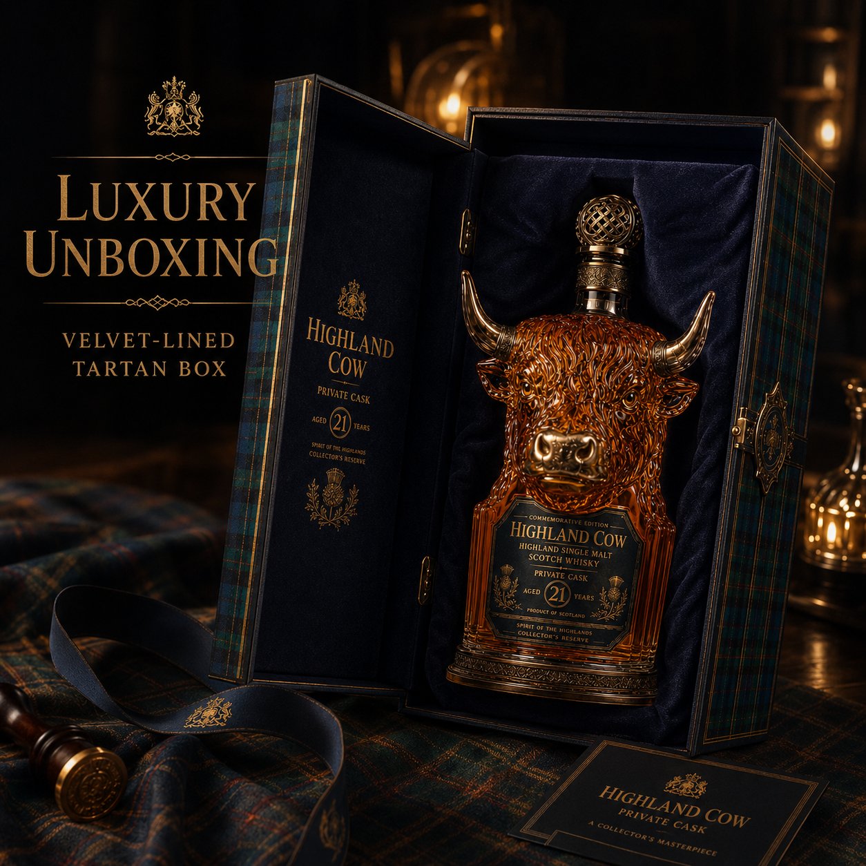🔥LAST DAY 70% OFF -Scottish Highland Cow Whisky Bottle