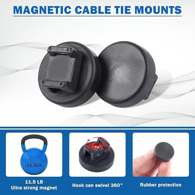 🔥HOT SALE🔥Magnetic Cable Zip Tie Mount Kit – Smart, Flexible Cable Management for Every Space