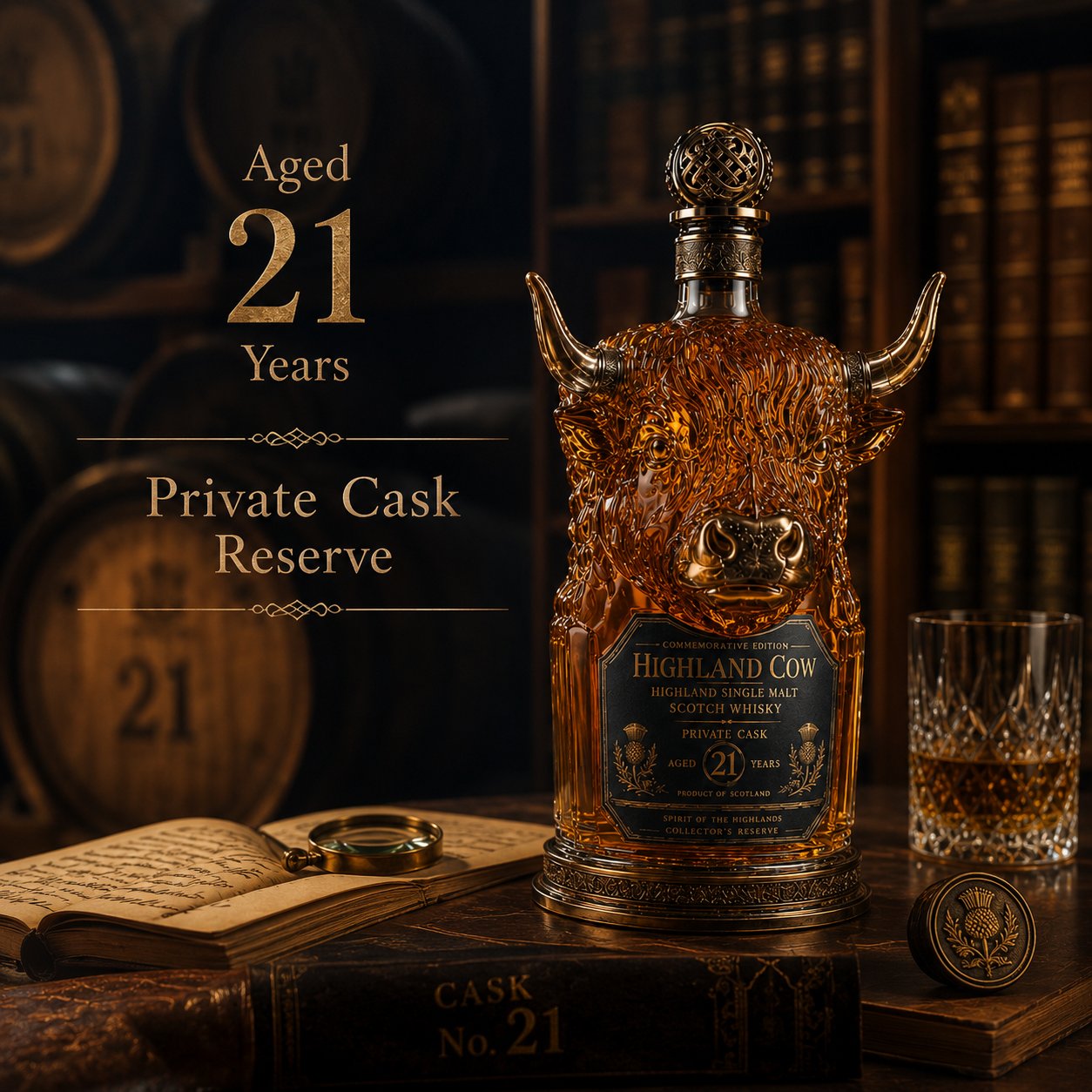 🔥LAST DAY 70% OFF -Scottish Highland Cow Whisky Bottle