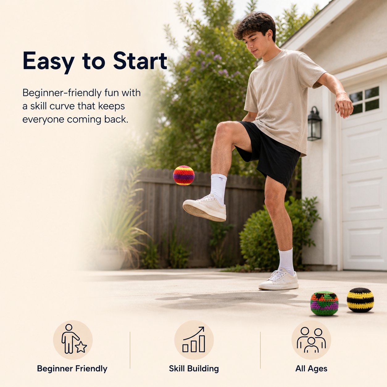 🔥 Summer Sale Up to 70% OFF!🟣6/12/24PCS Knitted Hacky Sack Set