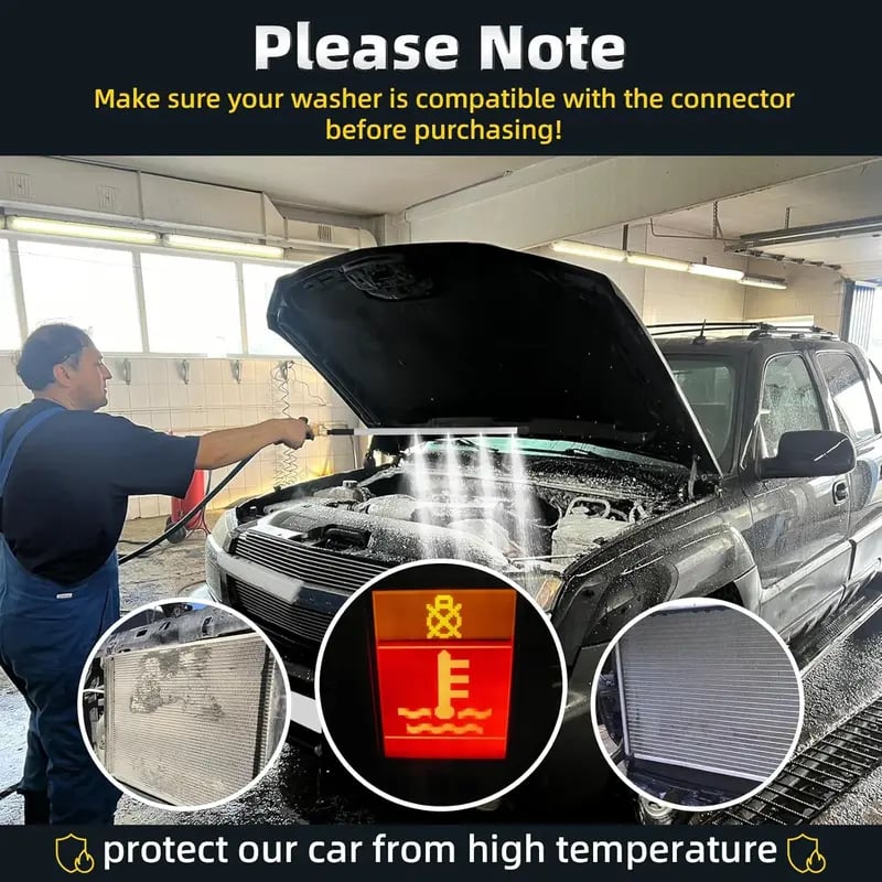 Product Introduction of 24'' Portable Radiator Cleaning Wand, 4500 PSI Radiator Flush and Cleaner Tool, Quick Cleaning, Two 1/4'' Quick Coupler, Radiator Pressure Washer Tool Fit for Household Cars, Trucks, RV Radiators 7