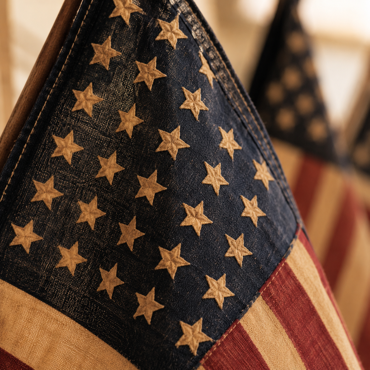 🇺🇸 Celebrate America's 250th Anniversary🎉 | Five Tea-Stained Flags Rustic Cast Iron Wall Display