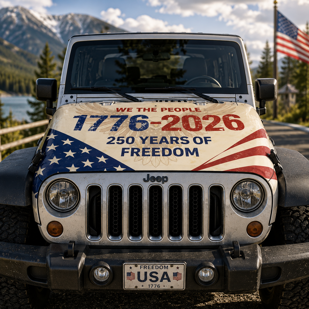 🎉4th Of July Flash Sale 65K+🔥American Car Hood Flag🦅【Buy 2 Free Shipping】