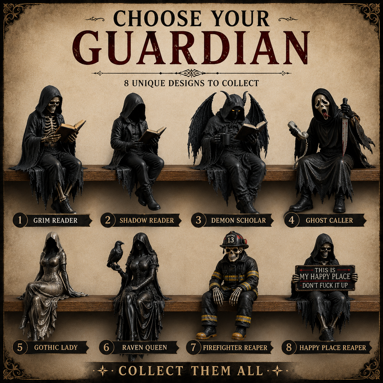 🔥LAST DAY 50% OFF - 📚🖤Gothic Dark Fantasy Figure🔥Buy 2 FREE SHIPPING