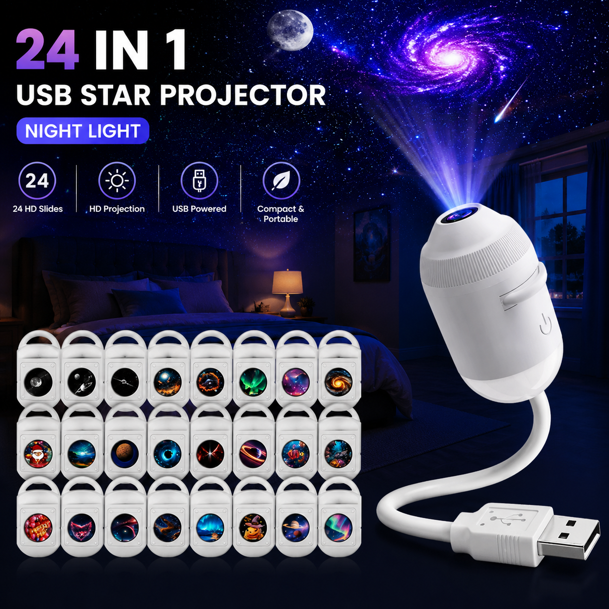 🏆Last Day Promo: 49% OFF - 🌌✨Galaxy Slides Star Projector