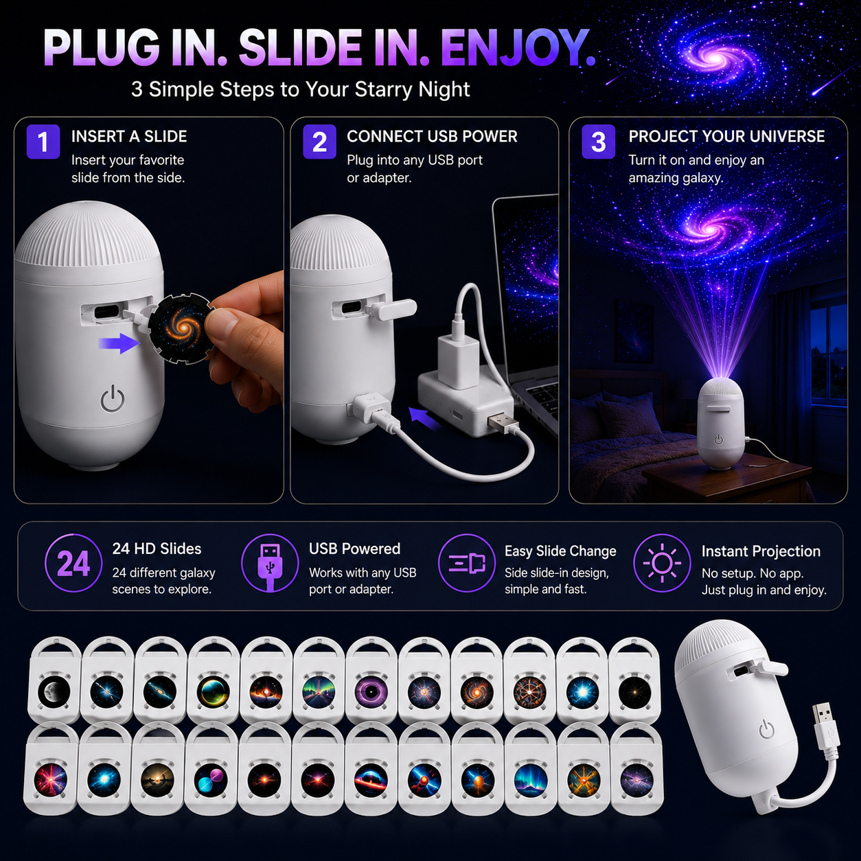 🏆Last Day Promo: 49% OFF - 🌌✨Galaxy Slides Star Projector