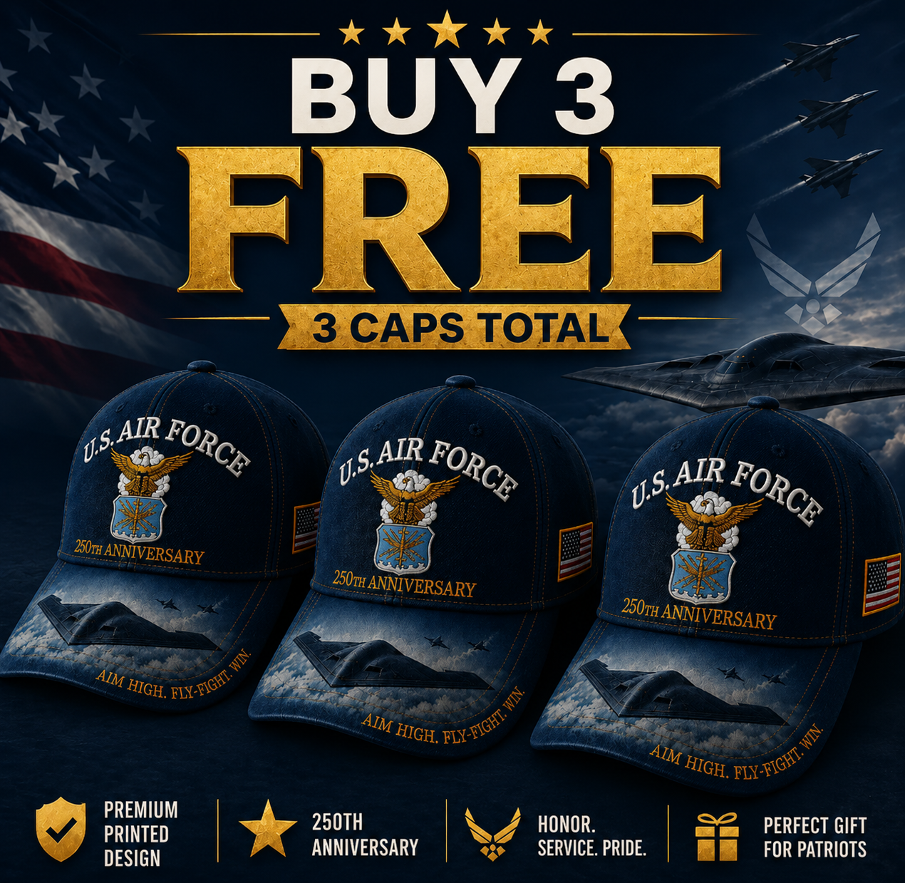 🔥Last Day 70% OFF🔥❤️ U.S. Air Force America's 250th Anniversary Edition Commemorative Cap