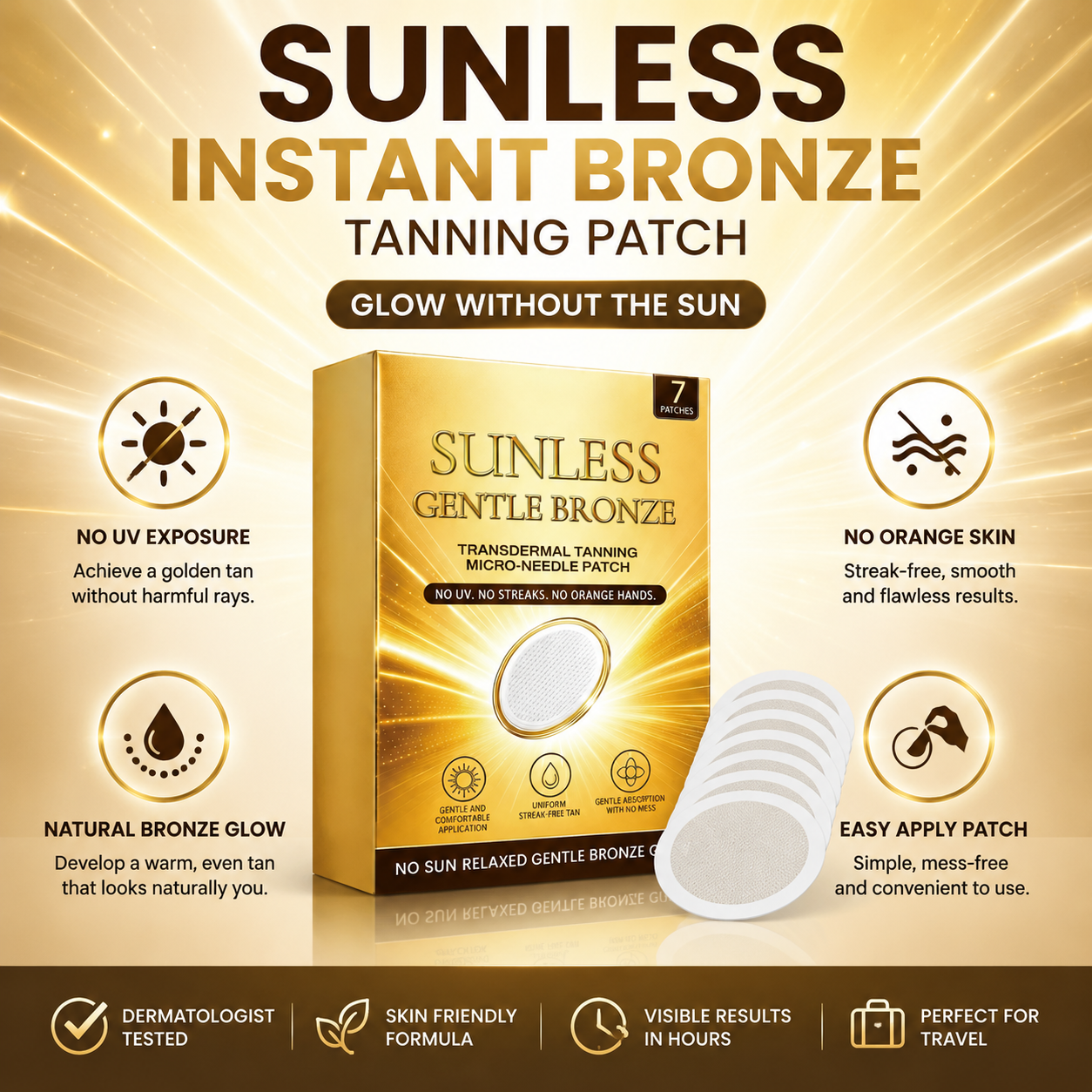 🔥FLASH SALE 70% OFF -☀️✨ Sunless Instant Bronze Tanning Patch