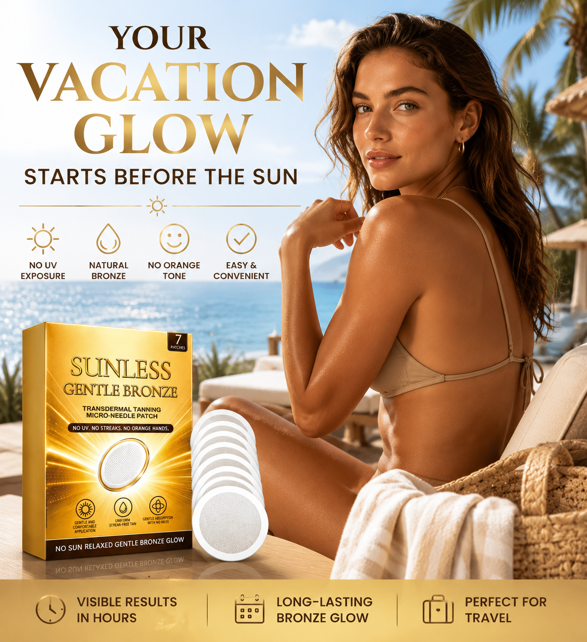 🔥FLASH SALE 70% OFF -☀️✨ Sunless Instant Bronze Tanning Patch