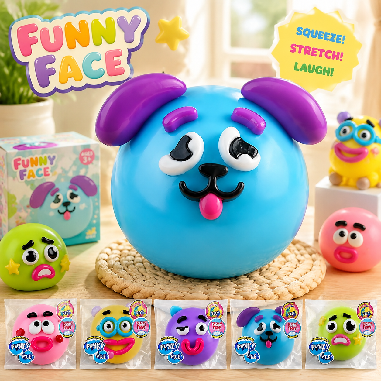 🐶 Soft Maltose Squishy Toy – Portable Stress Relief & Sensory Fun