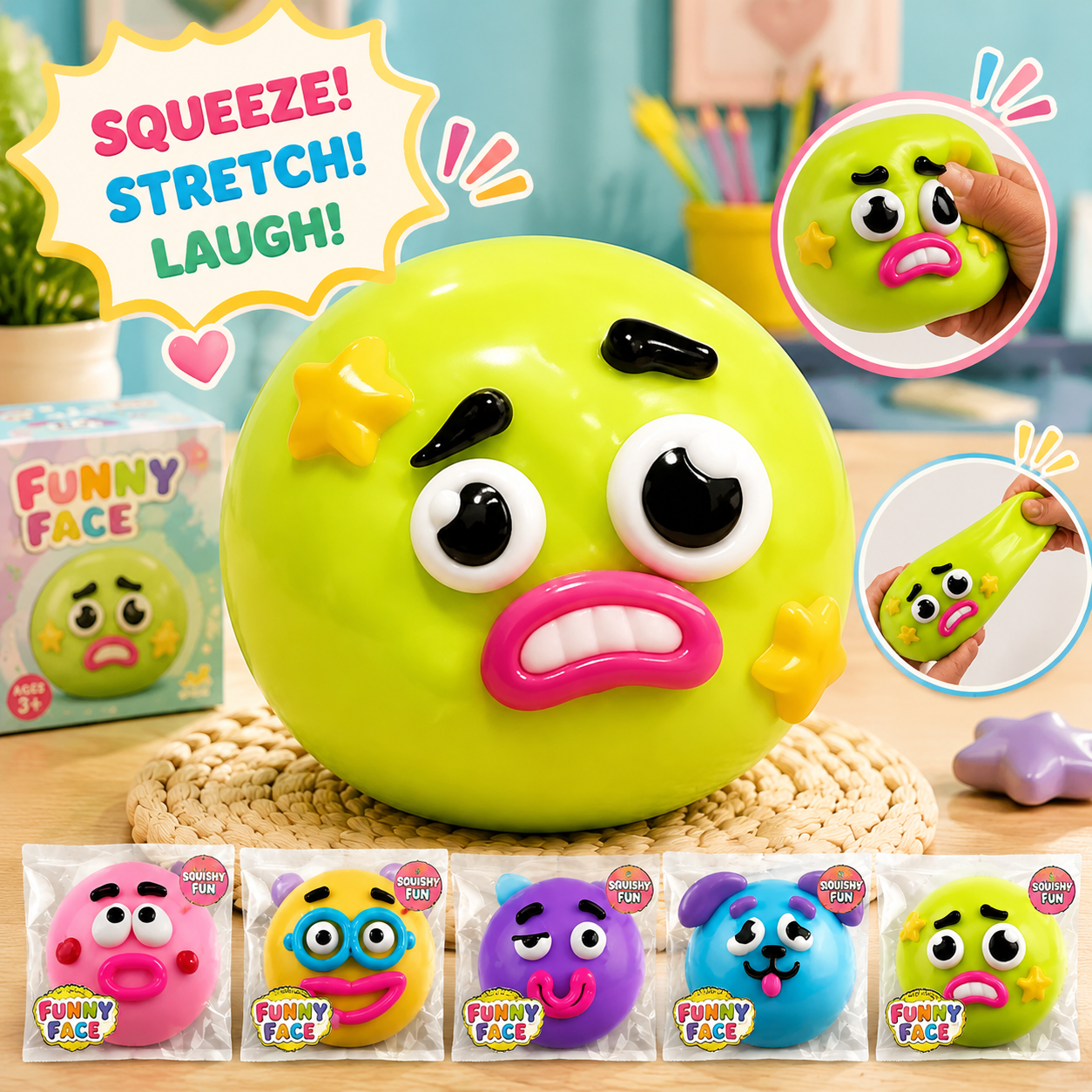🐶 Soft Maltose Squishy Toy – Portable Stress Relief & Sensory Fun