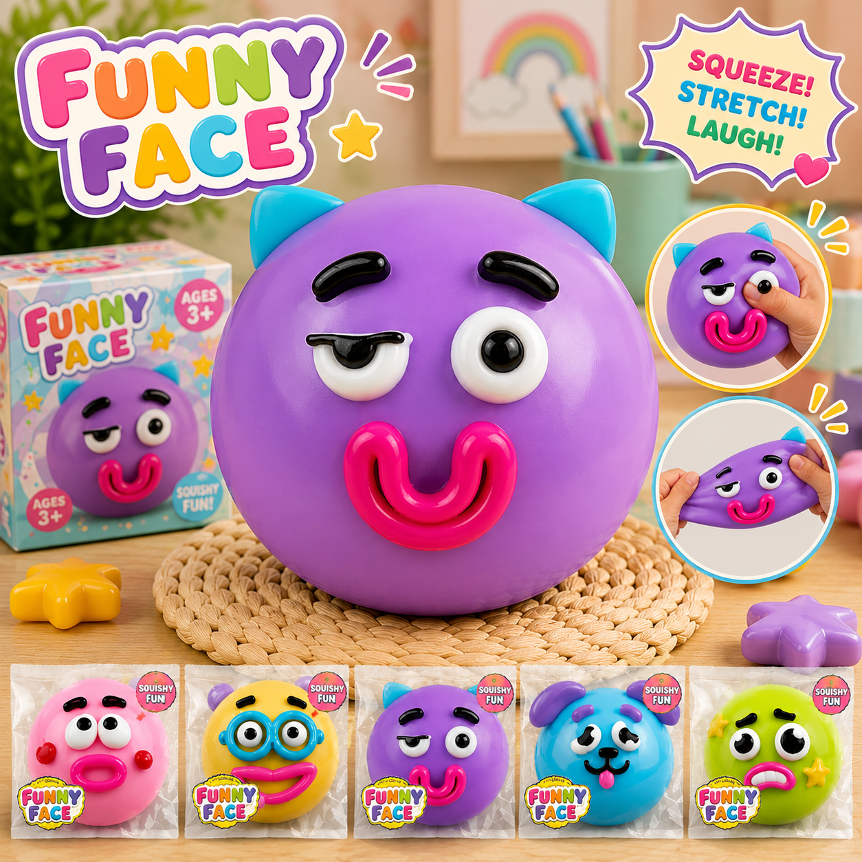 🐶 Soft Maltose Squishy Toy – Portable Stress Relief & Sensory Fun