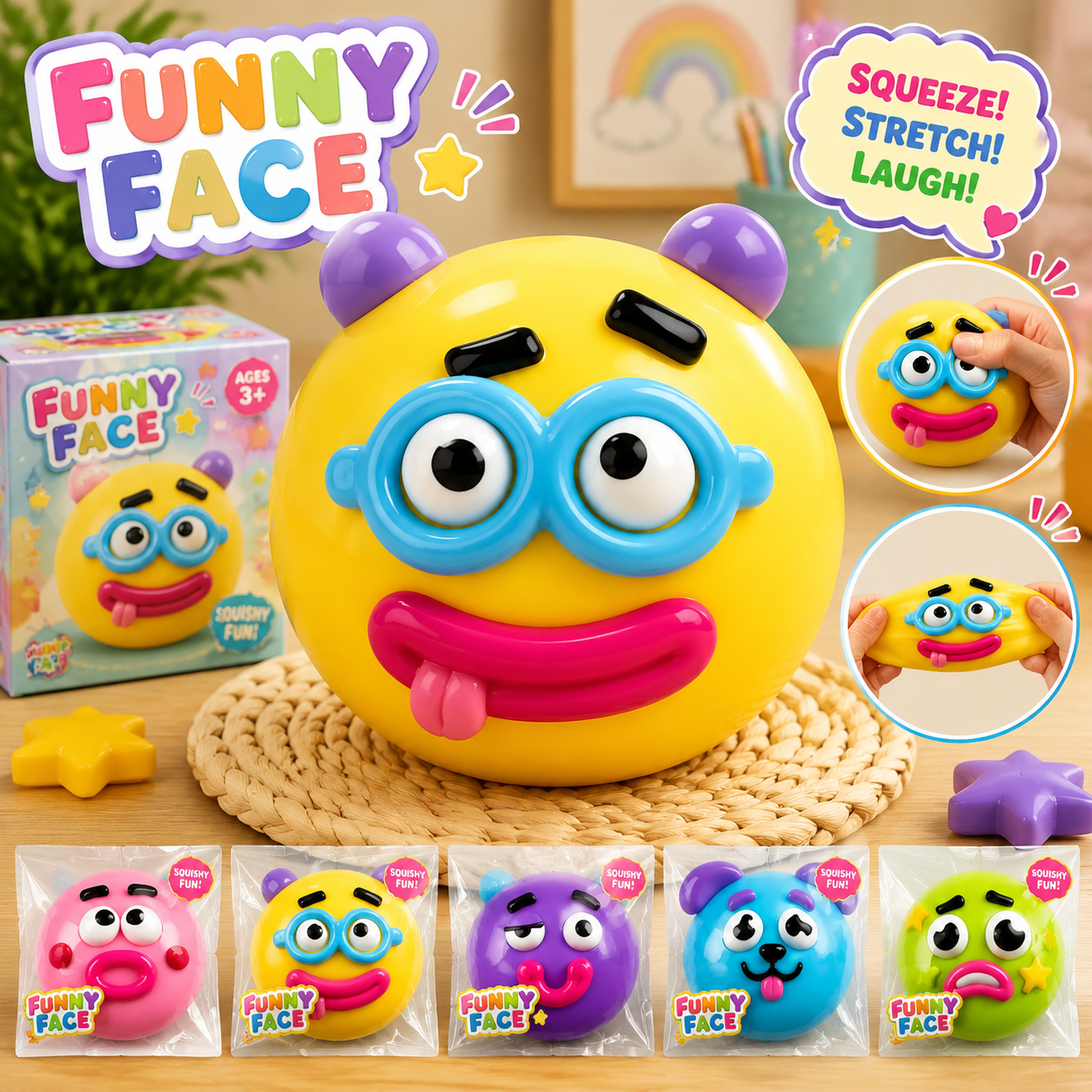 🐶 Soft Maltose Squishy Toy – Portable Stress Relief & Sensory Fun