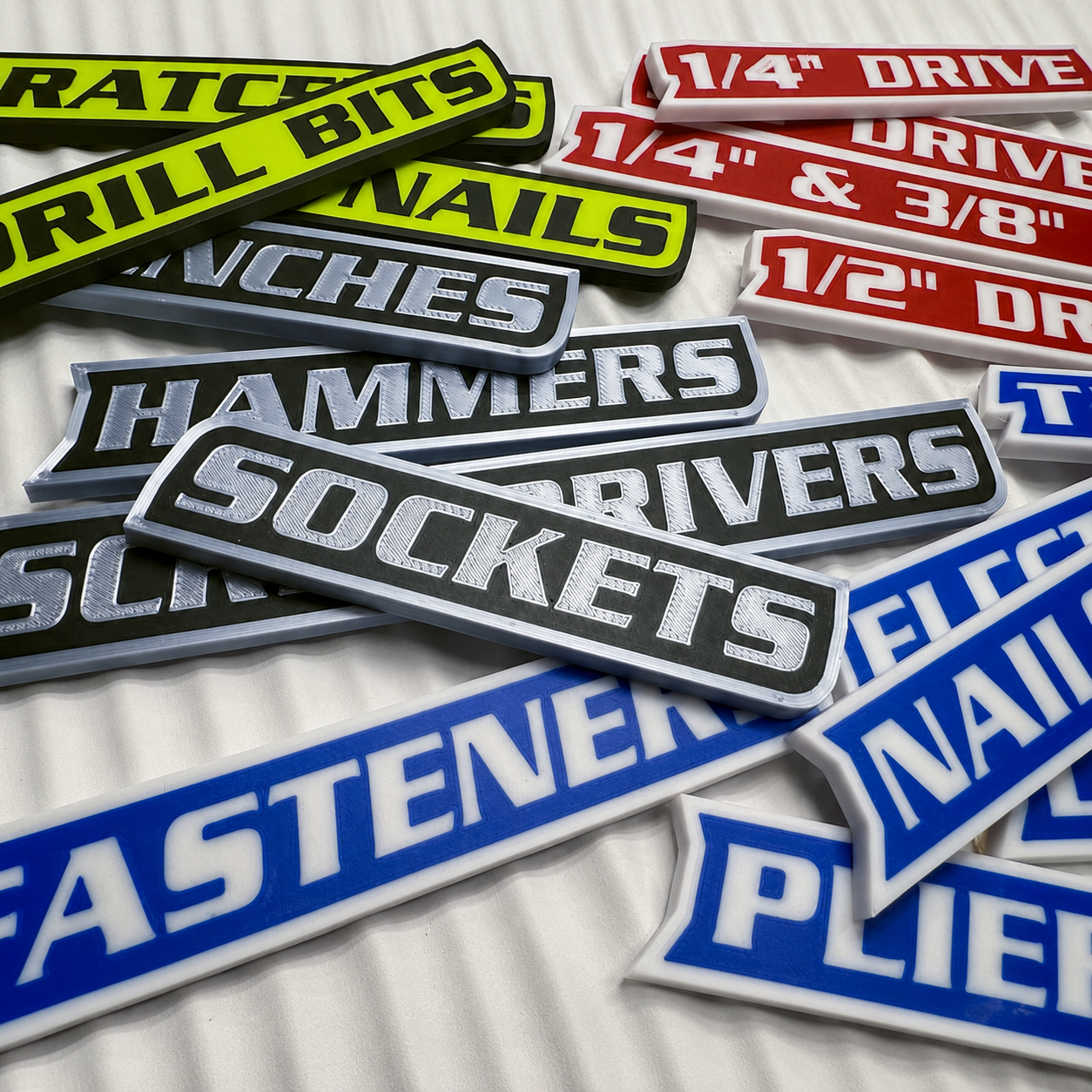 🏆Limited Time Sale 70% OFF -🧲Custom Magnetic Toolbox Labels 🔧12-Pack 3D Printed Organizer Set