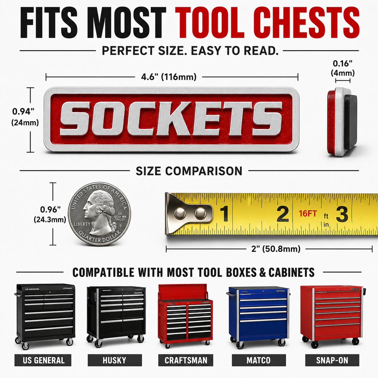 🏆Limited Time Sale 70% OFF -🧲Custom Magnetic Toolbox Labels 🔧12-Pack 3D Printed Organizer Set