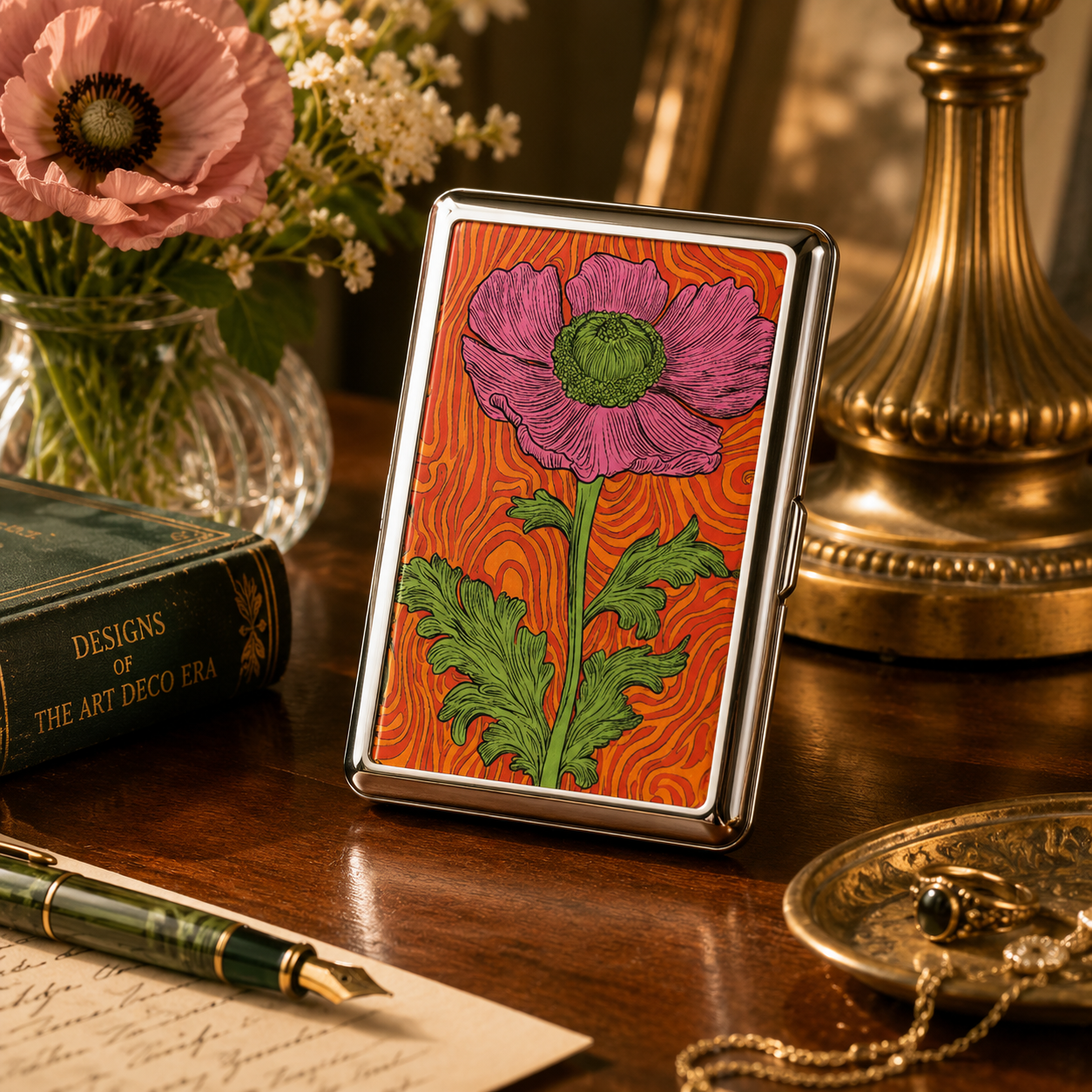 🔥 Limited Time 70% OFF💳 Vintage Art Deco Card & Cash Case — RFID Protection 🖤🔒