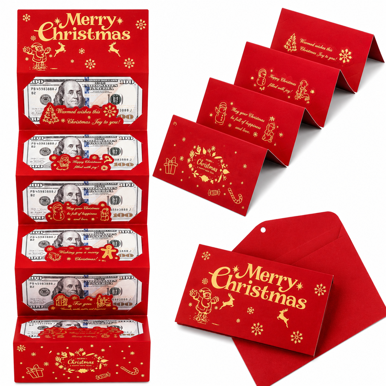 🏆Flash Sale⚡ 50K+ SOLD! Almost Gone-🎅💸Christmas Cash Gift Envelope– A creative way to give cash this Christmas!