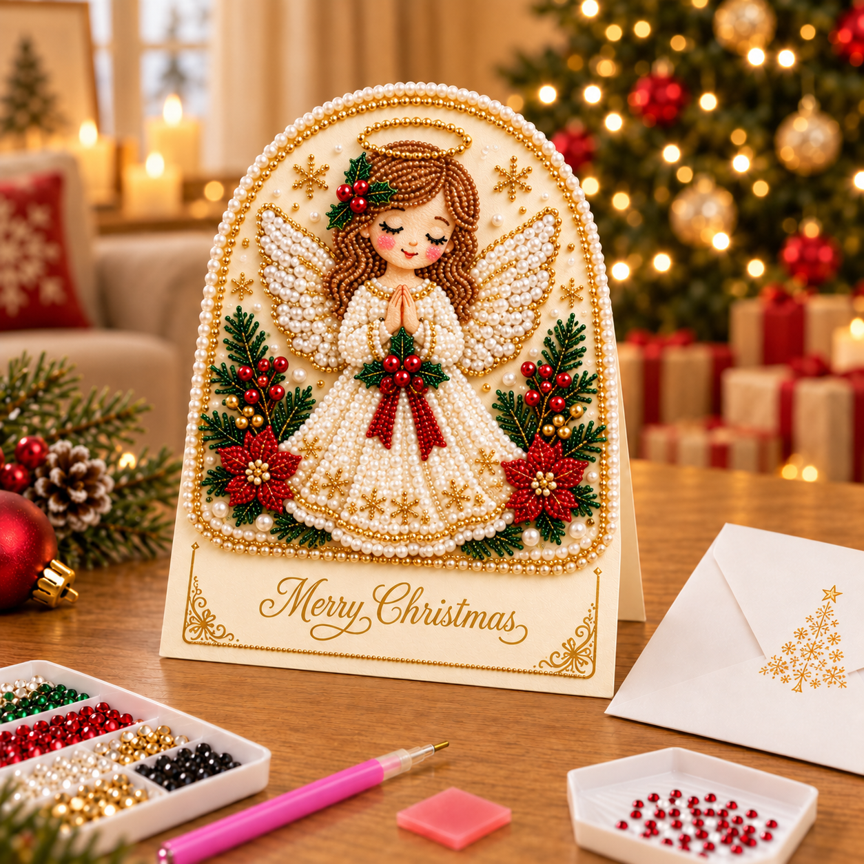 🔥Last 55pcs🎉-DIY Christmas Diamond Art Greeting Card Kit