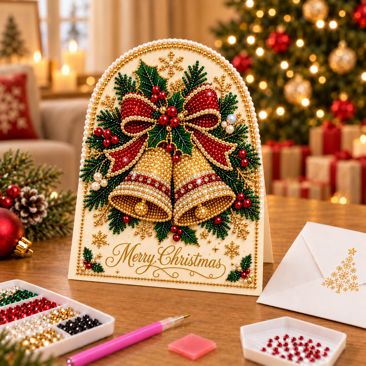 🔥Last 55pcs🎉-DIY Christmas Diamond Art Greeting Card Kit