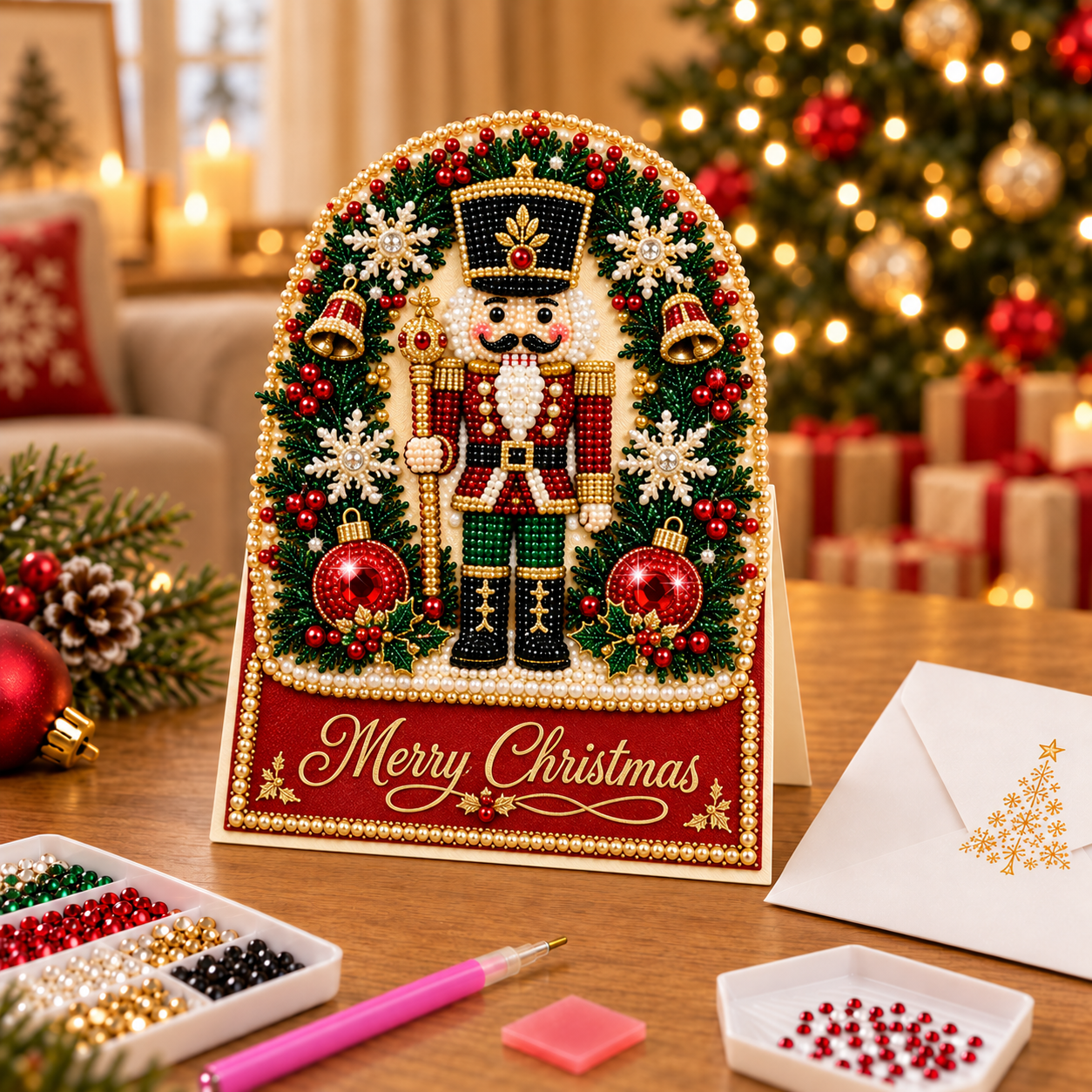 🔥Last 55pcs🎉-DIY Christmas Diamond Art Greeting Card Kit