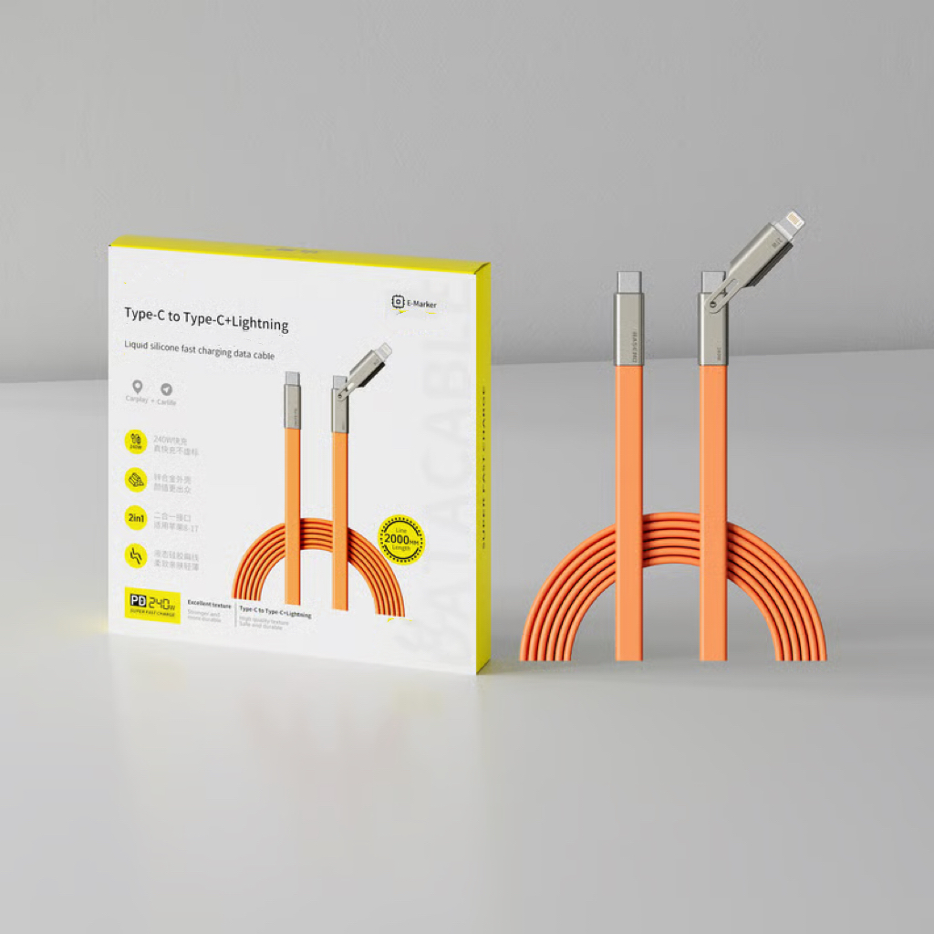 240W Super Fast Charging 360° Rotating Invisible Stand Detachable 2-in-1 Charging Cable! ⚡