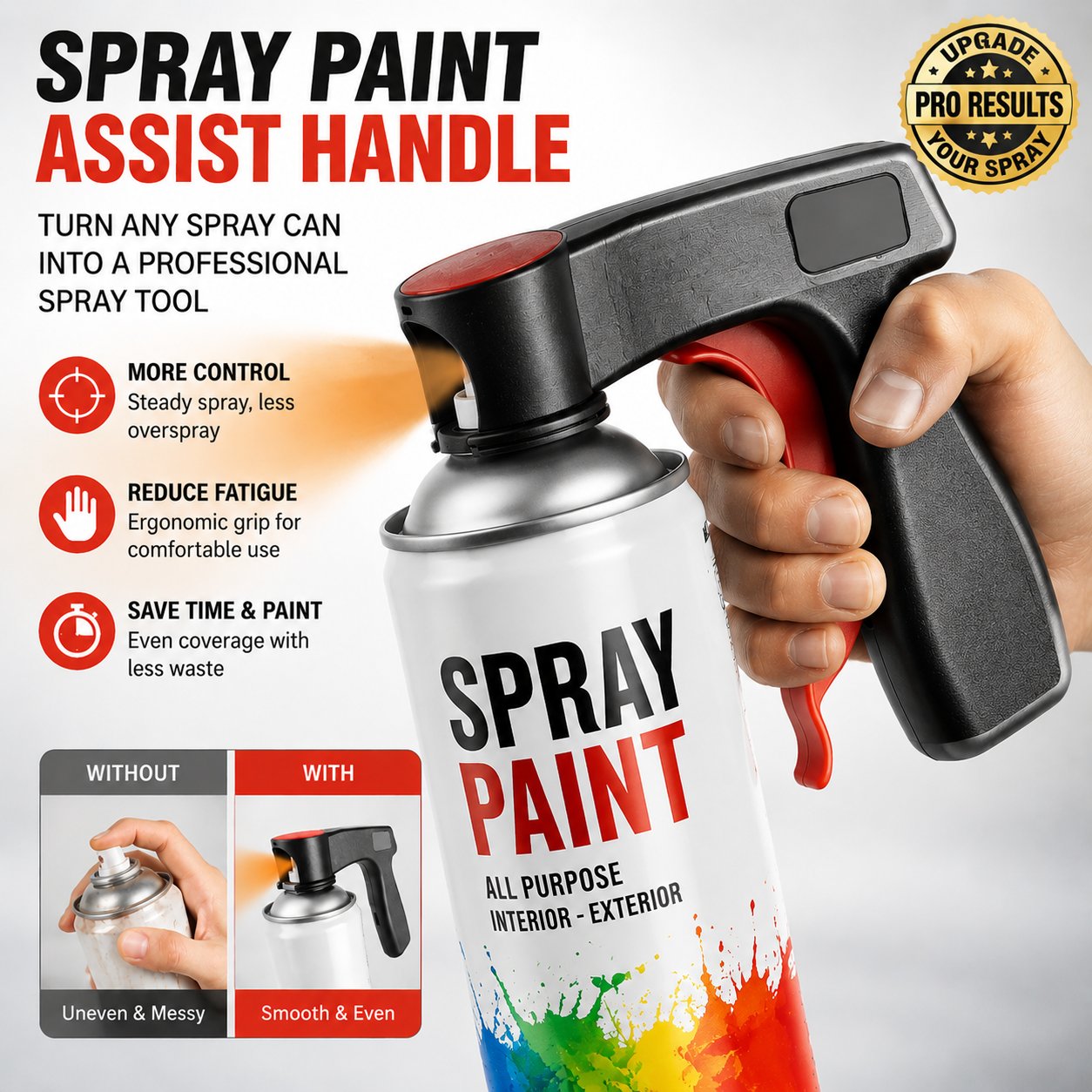 🔥LAST DAY 70% OFF - 🏠🚗✨Universal Spray Paint Handle Tool 🌟 Portable Assisted Spray Nozzle for Paint & Color Change