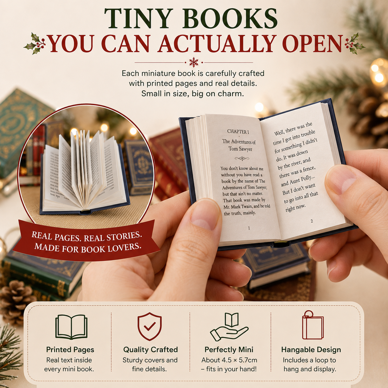 🔥 Last 40pcs 🎉📚 25-Day Mini Book Advent Calendar – A Book Lover's Christmas Countdown