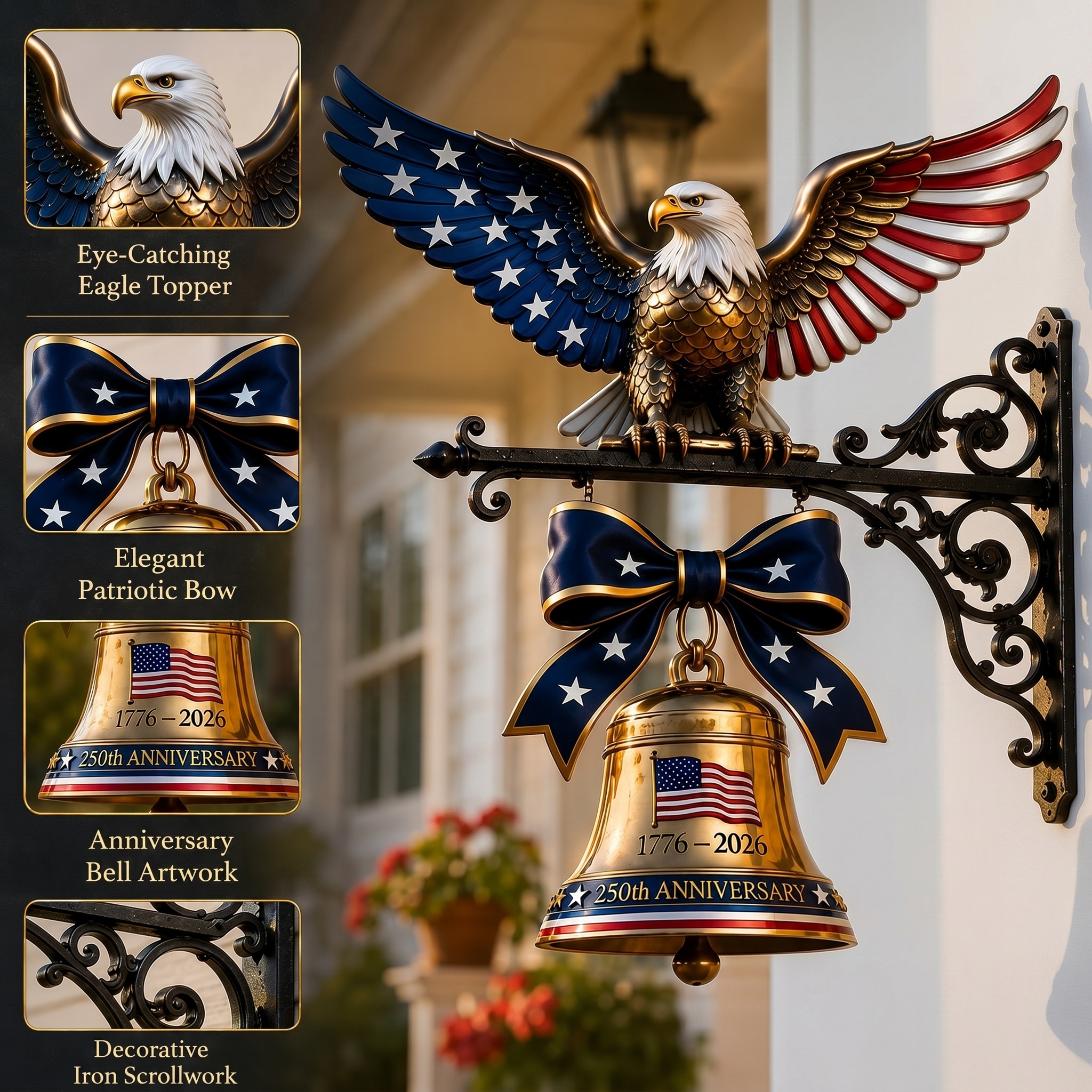 🦅🇺🇸 Ring in the Semiquincentennial: 1776-2026 "Spirit of Liberty" Eagle Bell✨